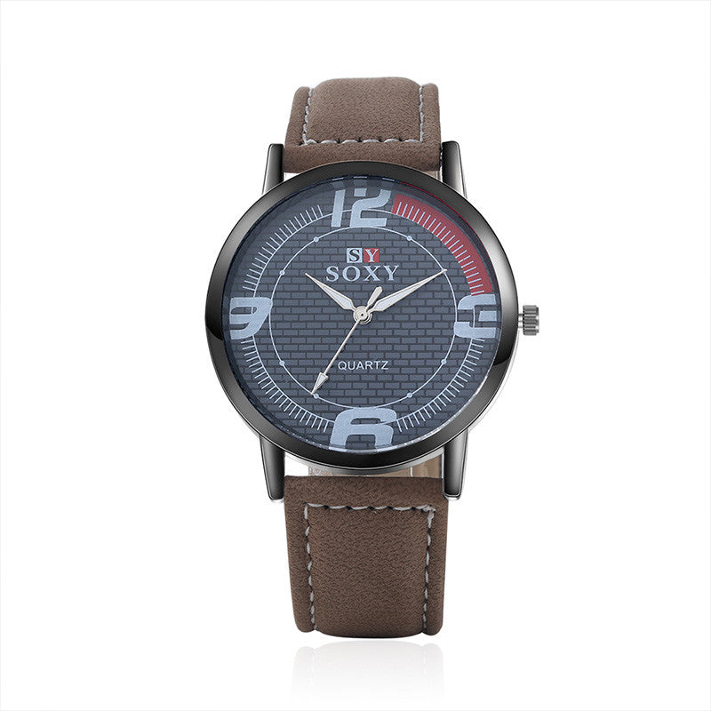 Men'S Watch Fashion Leather Strap Watch Casual Sports Watch
